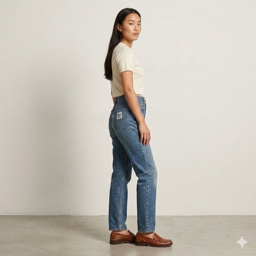 Vtg Levi's 512 Slim Tapered Jeans High Waist White Tab Blue Denim Size 28x32